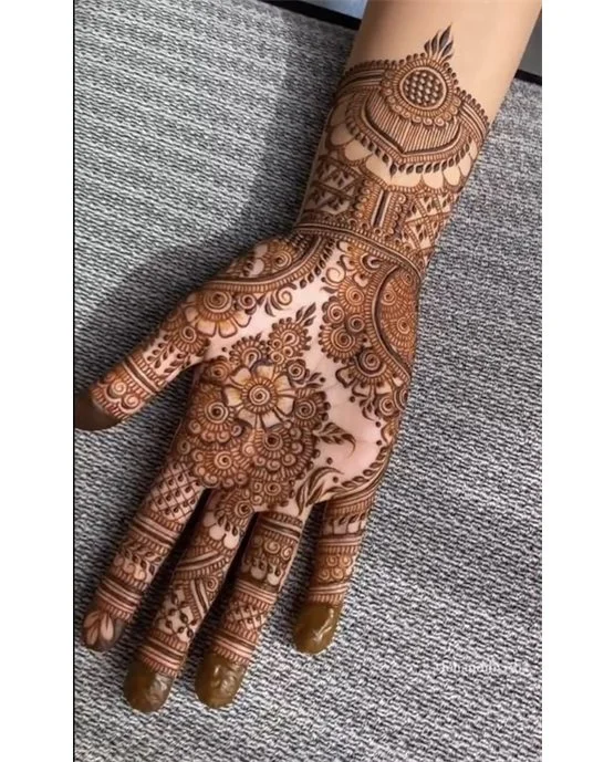 Opulent Concept Blending Into Dome Front Hand Mehndi Design